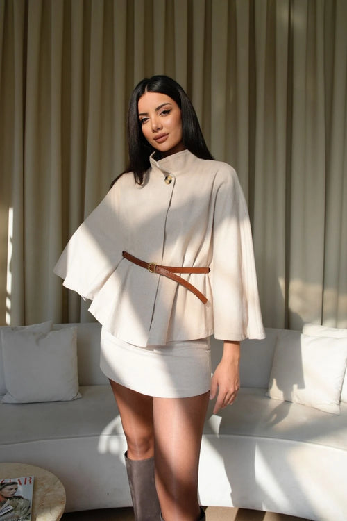 Belted Cashmere Poncho