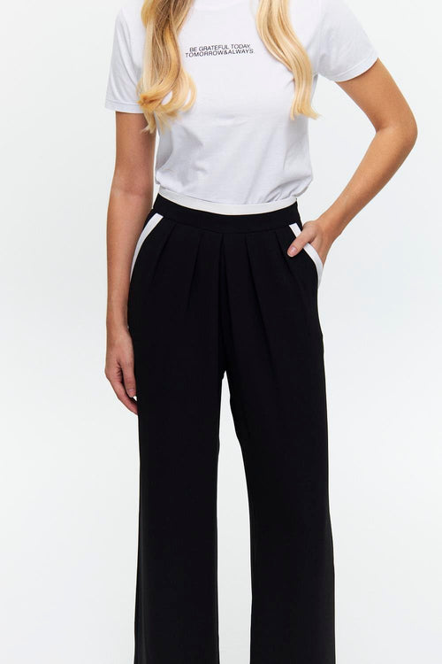 Black Pants With White Line