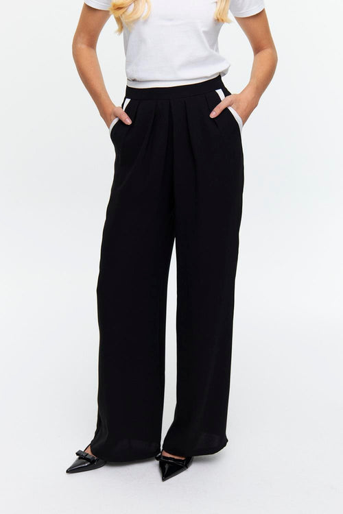 Black Pants With White Line