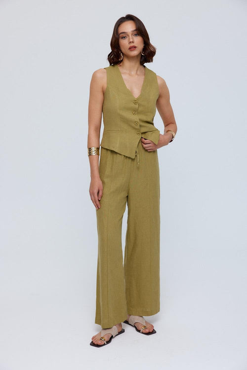 Vest Trouser Olive Green Set