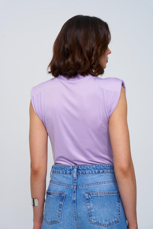 Lilac Blouse v Neck