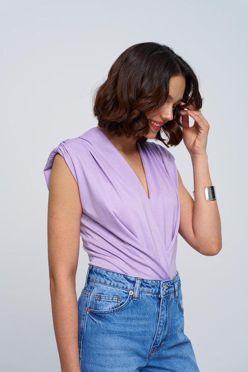 Lilac Blouse v Neck