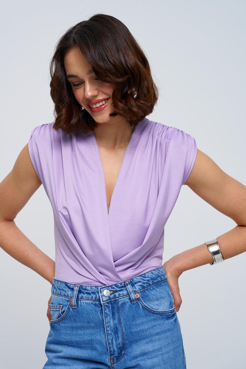 Lilac Blouse v Neck